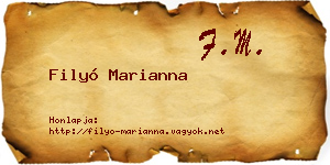 Filyó Marianna névjegykártya